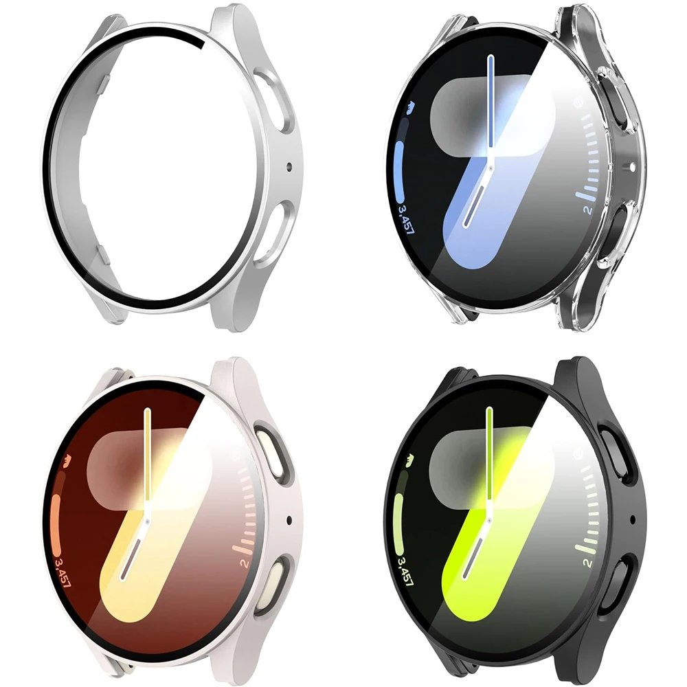 Чехол для Samsung Galaxy watch 4/5/6/7 44 мм 40 аксессуары полноэкранная защита закаленное