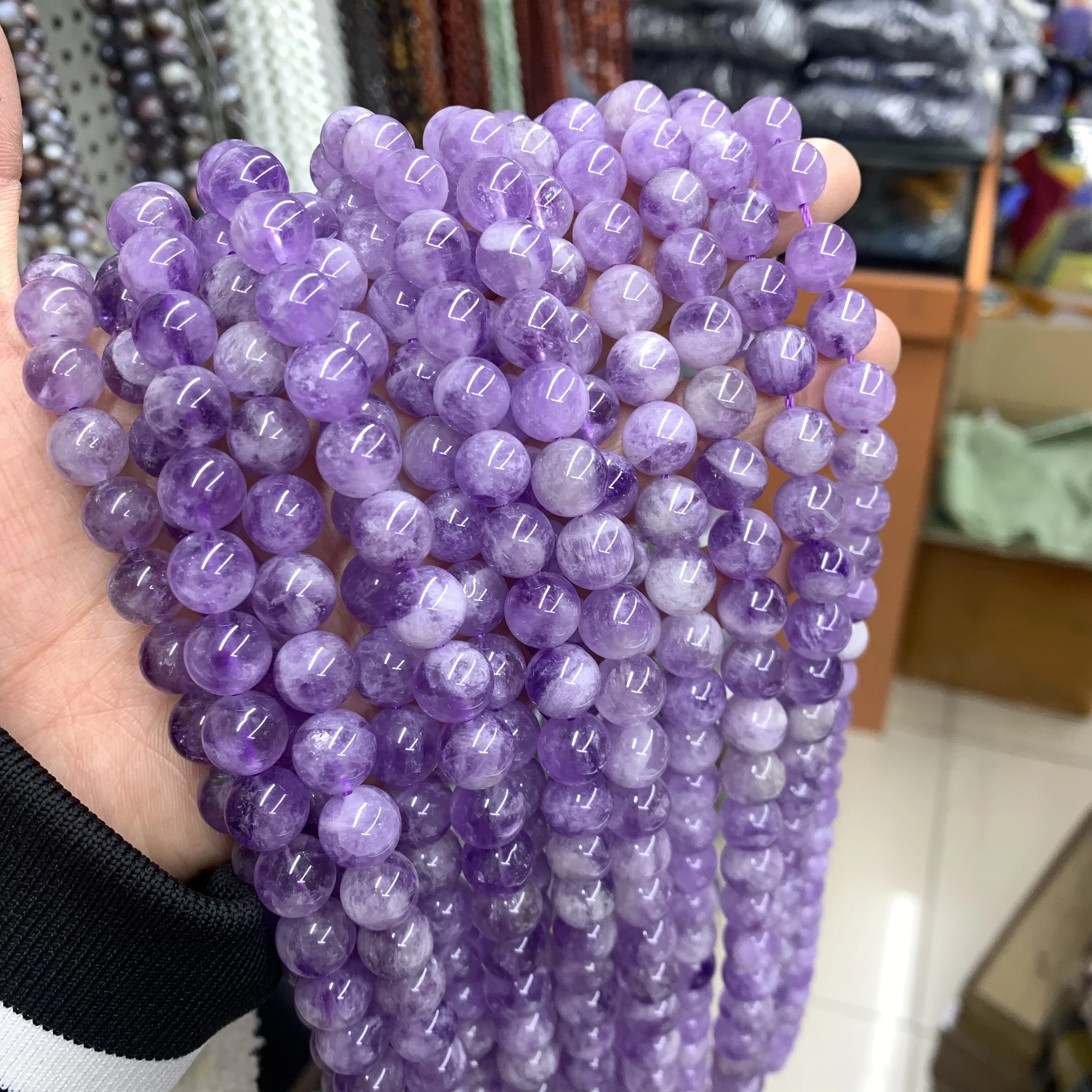 

Natural Stone Round Shape Purple Crystal Beads Amethysts Loose Spacer Beads For Jewelry Making Diy Bracelets Necklace10mm