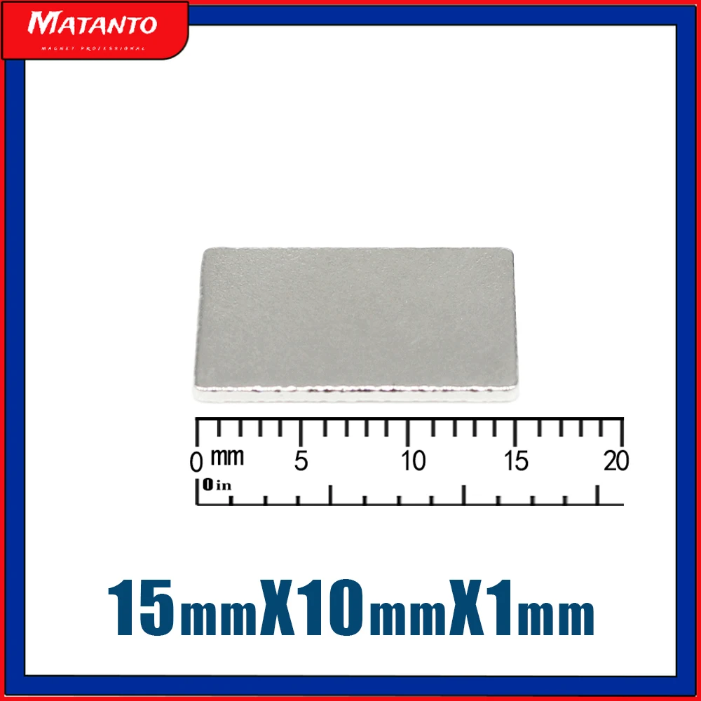 

5/10/20/50/100/200/300PCS 15X10X1mm Thin Block Powerful Strong Magnetic Magnets N35 Permanent Neodymium Magnets 15x10x1 15*10*1