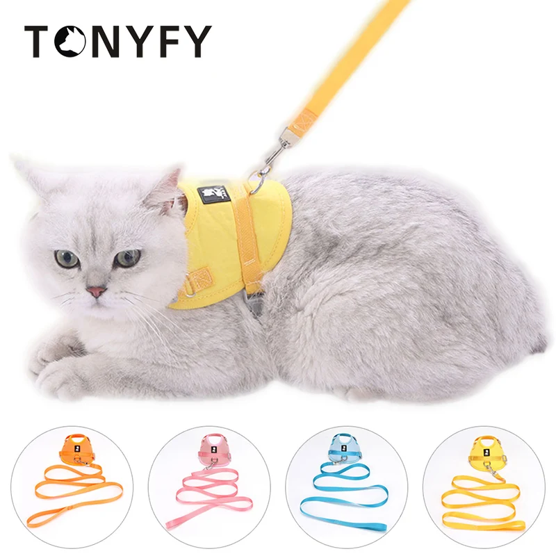 

Cat Harness Leashes Set Vest Style Kitten Ultra-light Breathable Walk Training Safety Adjustable Vest Pet Travel Harness