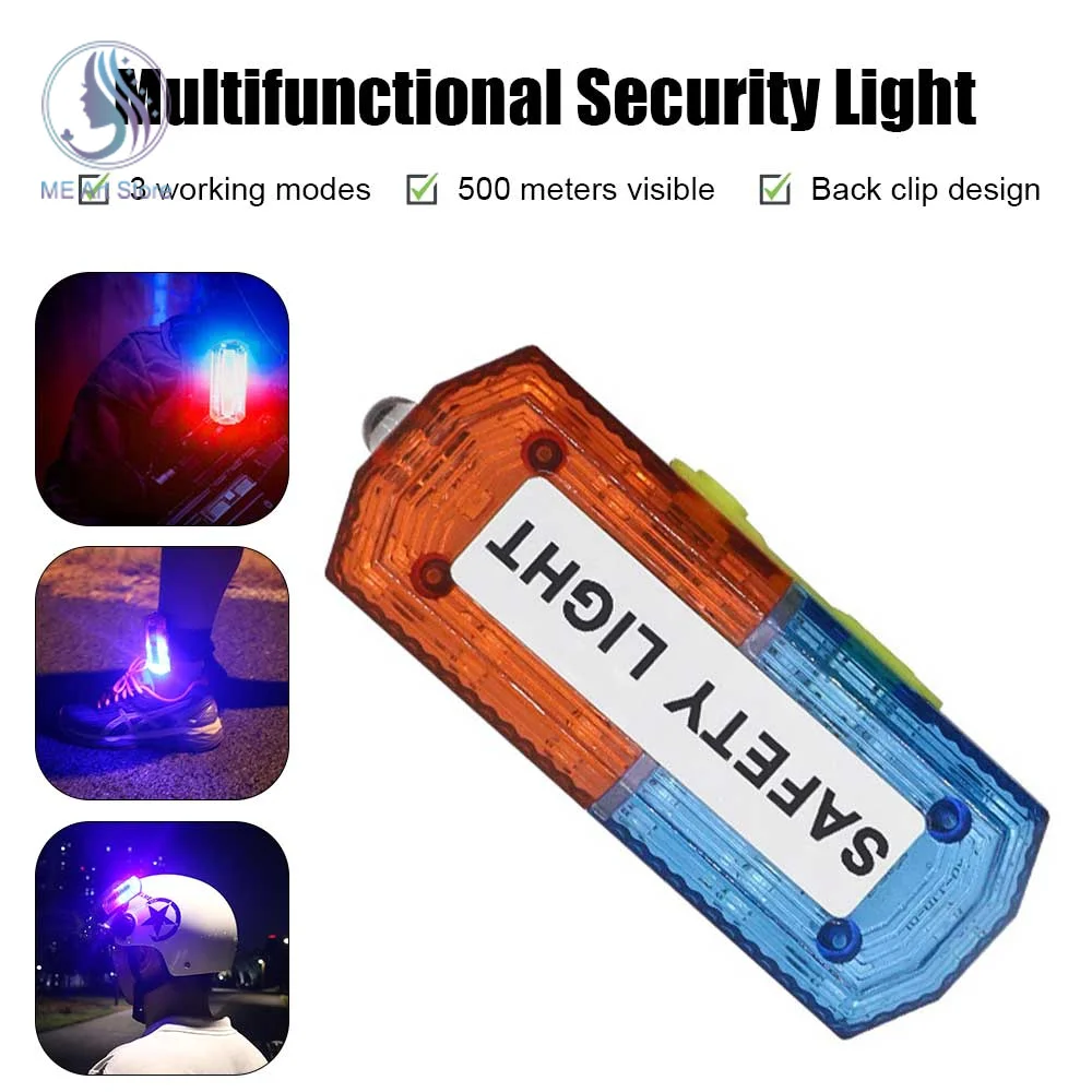 

LED Shoulder Clip Warning Light Multifunction Shoulder Light Sanitation Worker Safety Patrol Signal Lamp Bicycle Tail Light