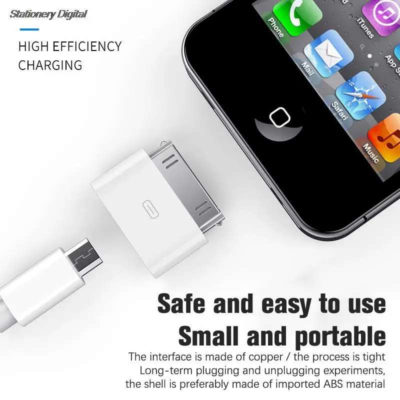 Micro Usb to 30 Pin Charger Converter Adapter for Apple Phone 4 4s 3gs Ipod Data Ssynchronization Adapter images - 6