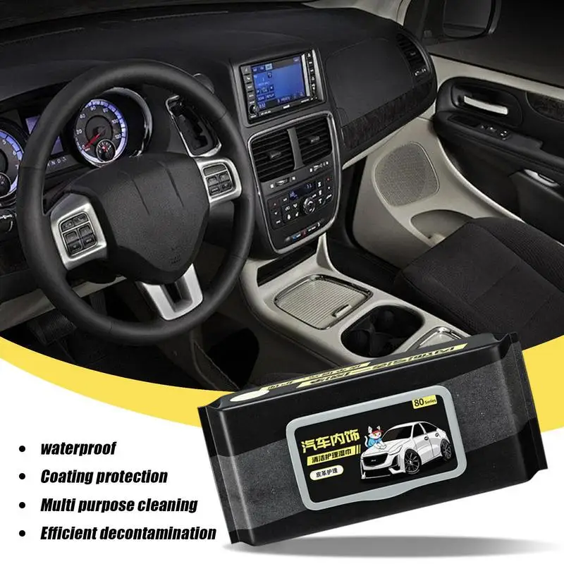 samochodowych Chusteczki do czyszczenia wnętrza Skórzane chusteczki samochodowe pielęgnacji deski rozdzielczej Środek usuwania zabrudzeń