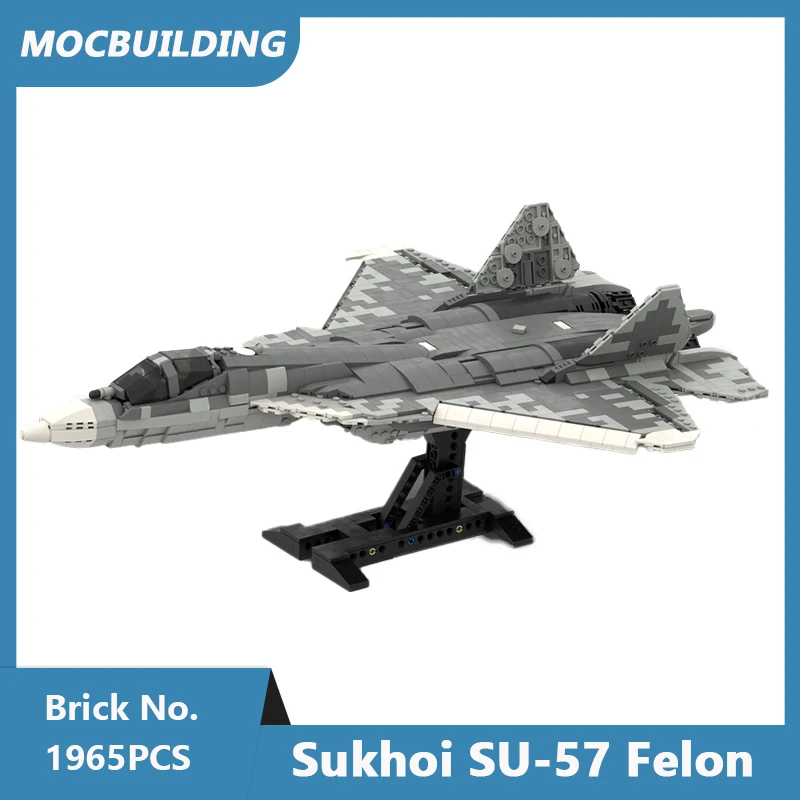 

MOC Building Blocks Sukhoi SU-57 Felon Aircraft 1/35 Scale Model DIY Assembled Bricks Educational Creative Toys Gifts 1907PCS