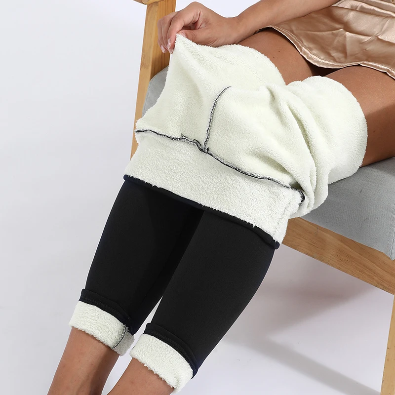 

ASHEYWR Winter Warm Leggings Women High Waist Stretchy Velvet Casual Leggins Thicken Intimate Thermal Comfortable Legging Female