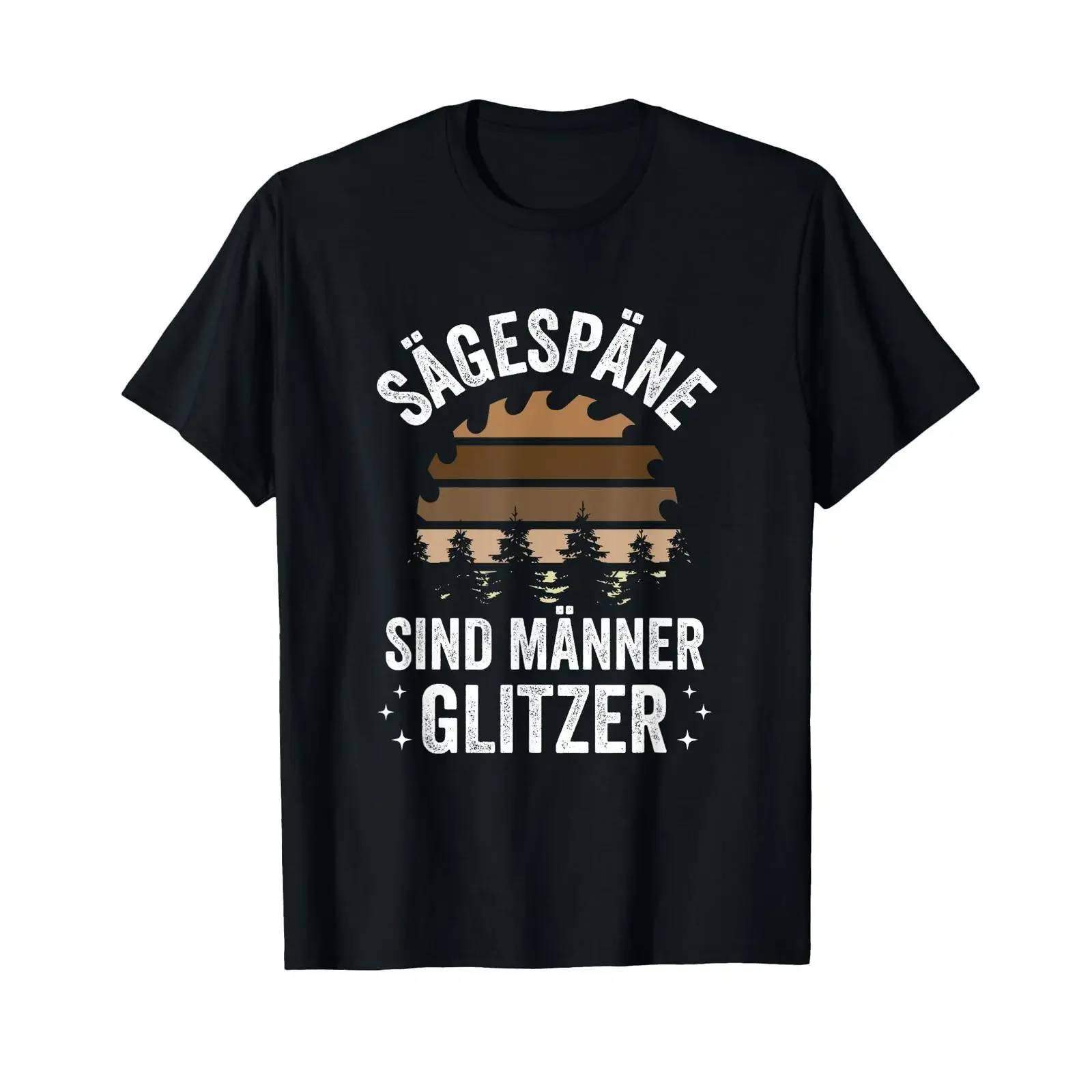 Фото Футболка Schreiner Waldarbeiter Spruch Sägespäne Sind Männer Glitzer, винтажная, с эффектом потертости, унисекс, повседневная, дышащая, стильная, универсальная №1