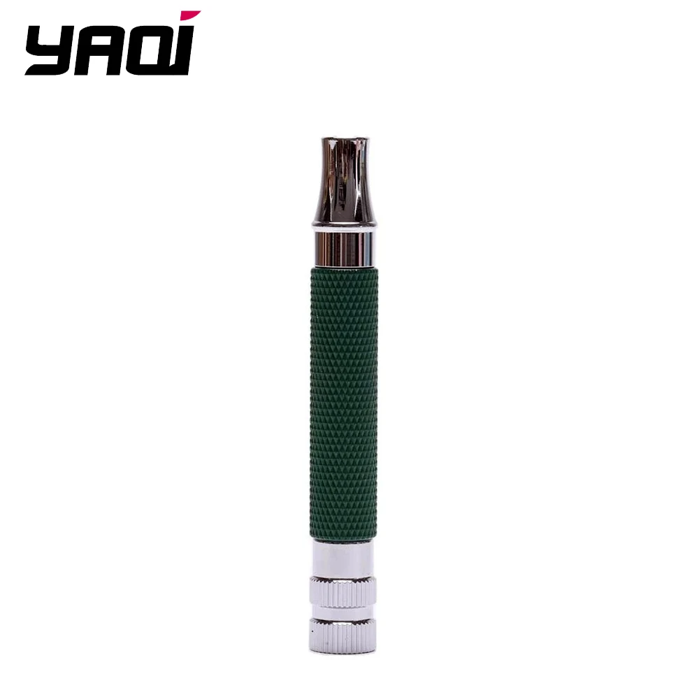 

Yaqi Bottle Green and Chrome Color Brass Safety Razor Handle for Mens