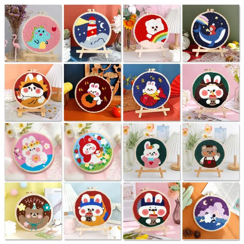 Diy дырокол игла для вышивки начинающих пушистый милый кролик вышивка крестиком