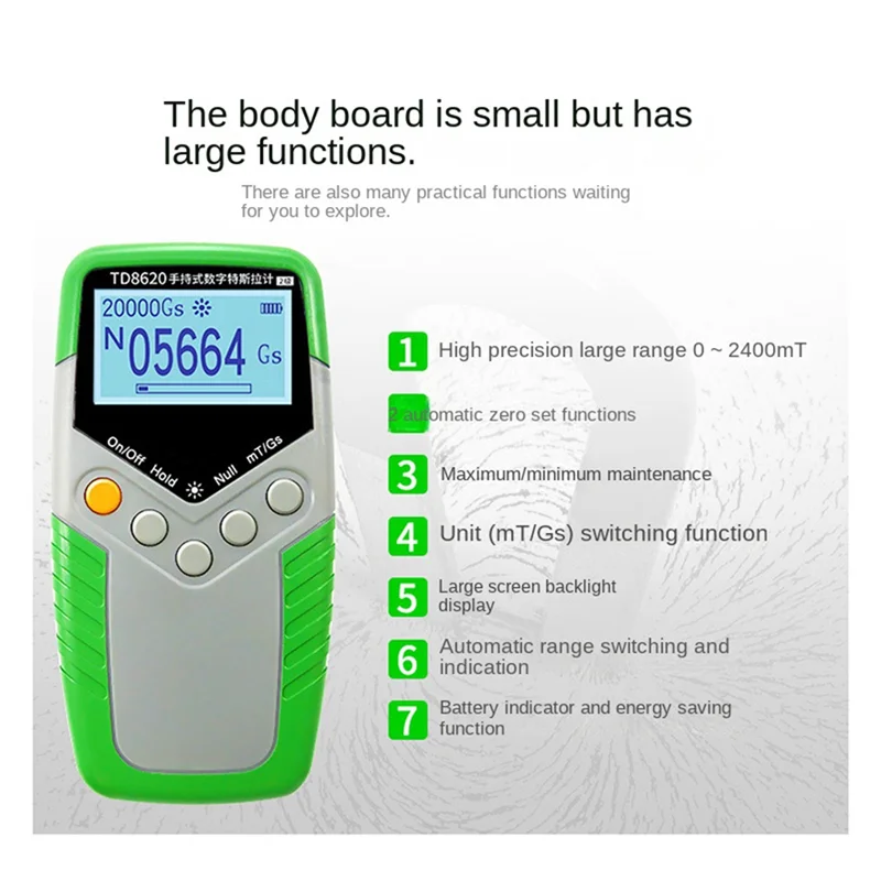 Фото TD8620 Измеритель постоянного магнита Ручной цифровой измеритель Тесла Измеритель магнитного потока Тест поверхностного магнитного поля Точность 5%-AA26 №3