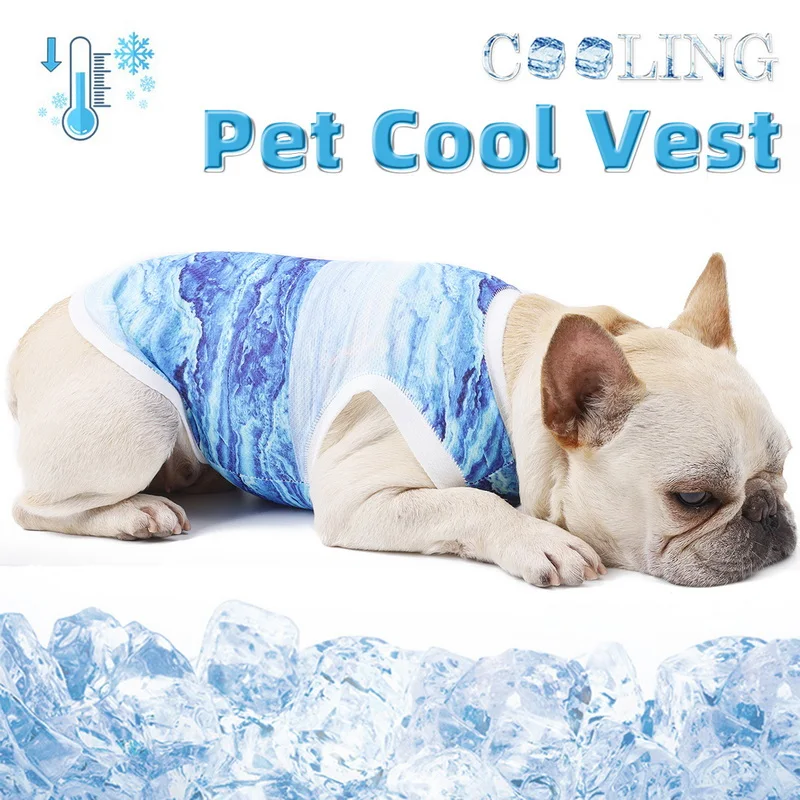 

Summer Pet Dog Cooling Vest Breathable Cool Cat Clothes Puppy T-Shirt for Small and Medium Yorkshire Terrier Chihuahua Clothing