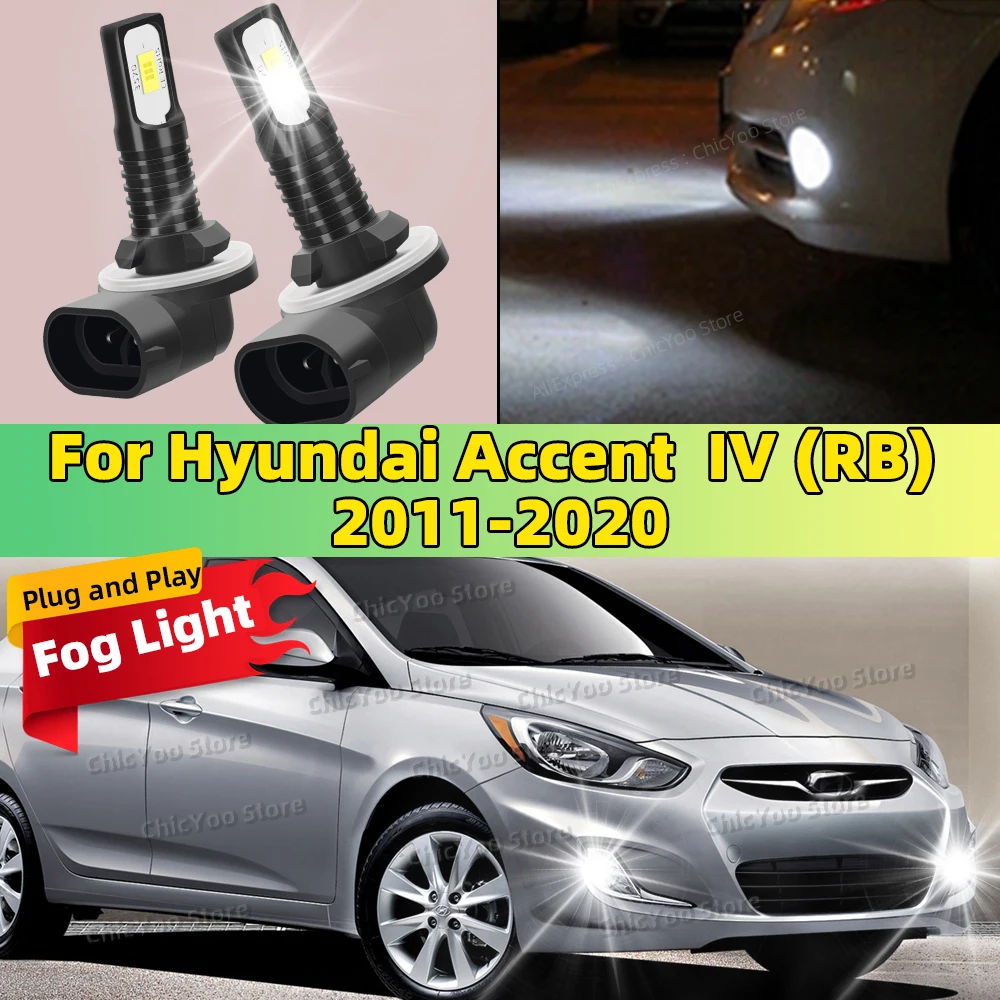 

Для Hyundai Accent IV RB 2011-2020 2014 2015 2016 2017 2018 2019 2 шт. светодиодная лампа автомобиля передняя противотуманная фара 20000LM ультра яркая