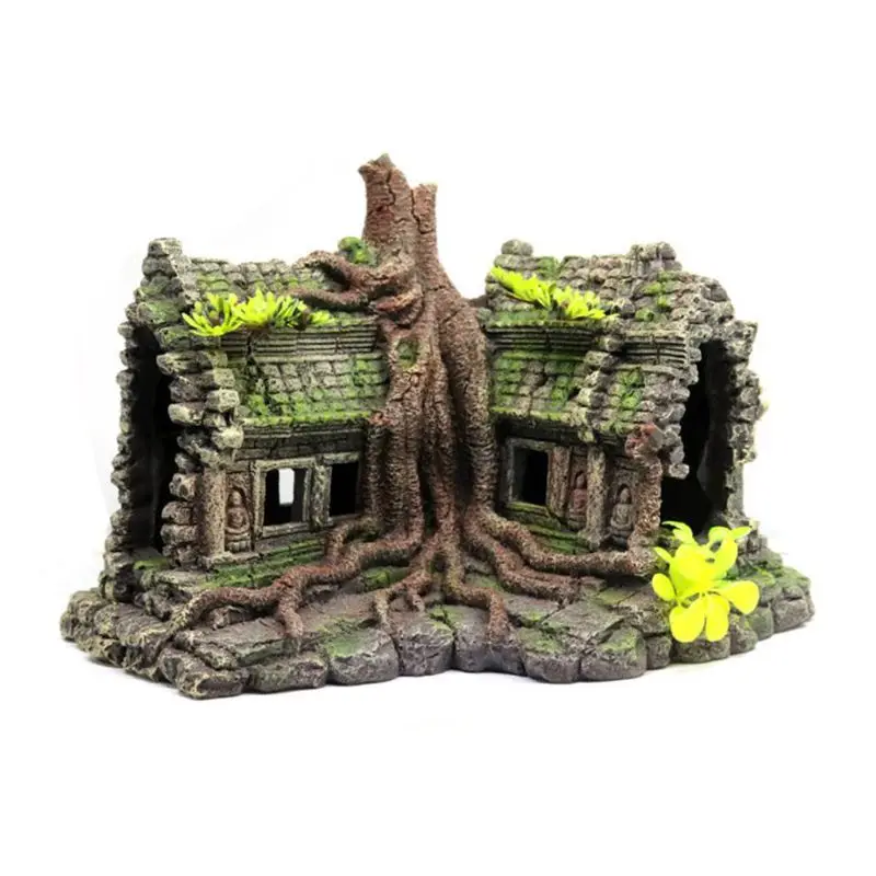 

Exquisite Resin Imitation Wooden Root House Ruins Aquarium Ornament Fish Tank Decoration Accessories
