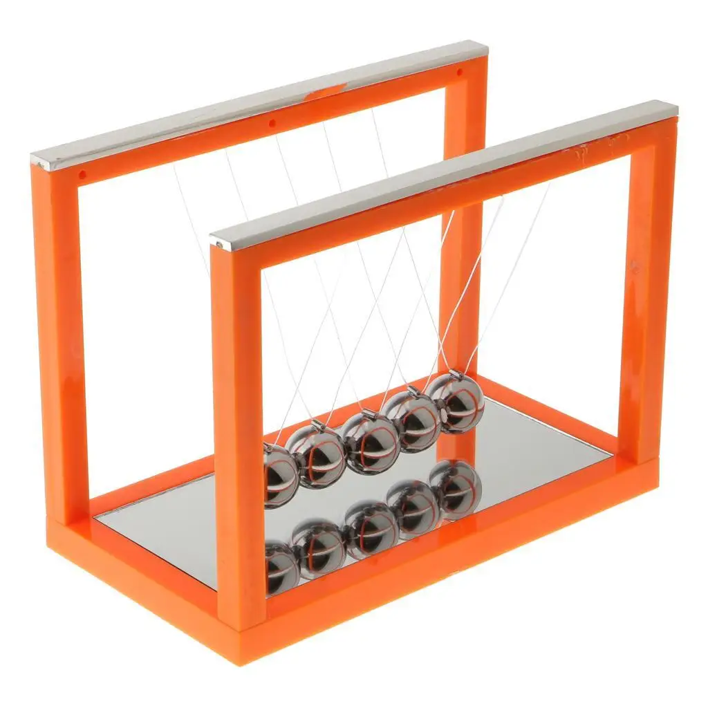 

Newton Cradle Billiard Balance Ball Physics Science Pendulum Toy Orange - M