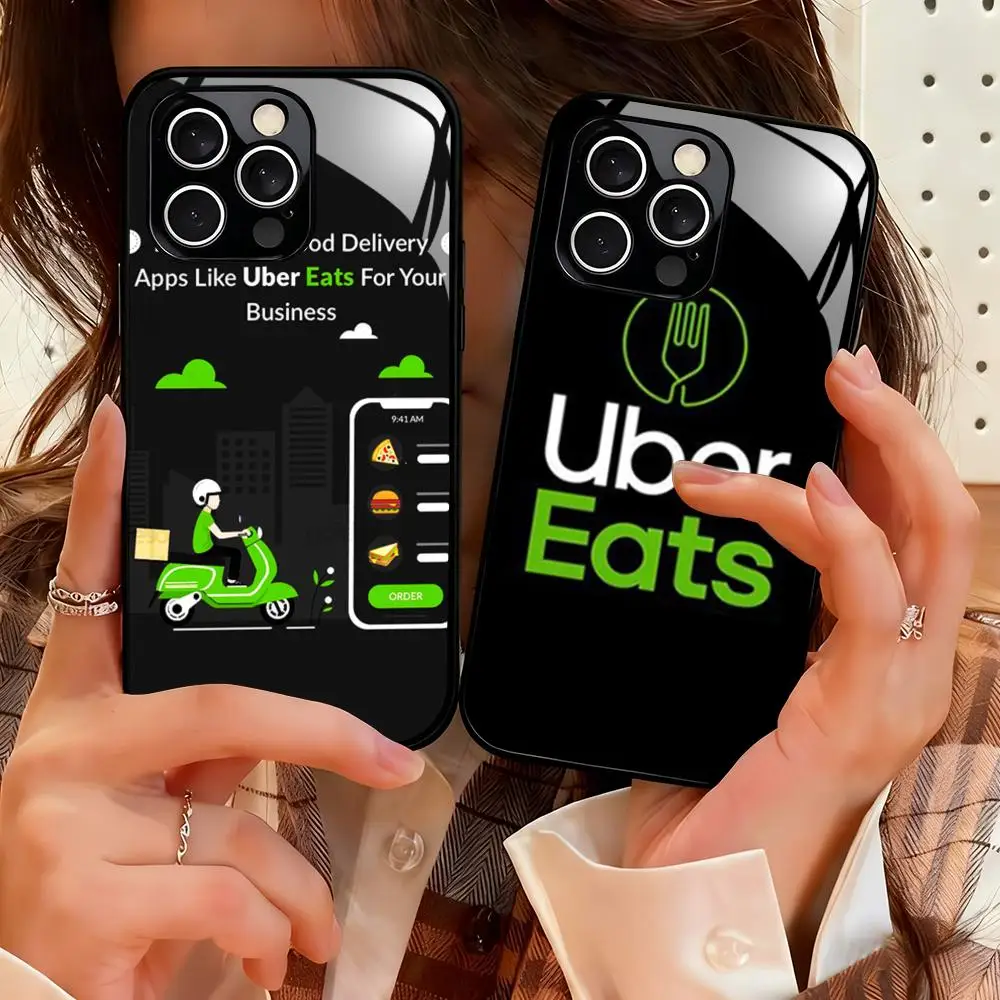 Фото Чехол для телефона Uber Eats для iPhone 18 17 16 15 14 13 12 X XR XS 8 Plus Mini Pro Max, стеклянный магнитный чехол. №1