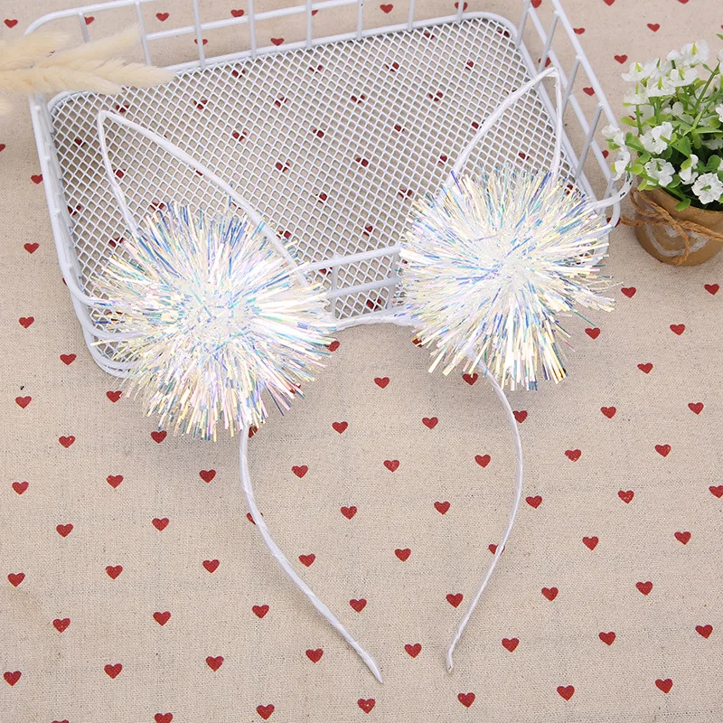 

Kids Ball Rabbit Ear Headband Girls Fashion Hair Hoop Lovely Gift Cosplay Purim Party Photo Props Carnival Headwear Decor