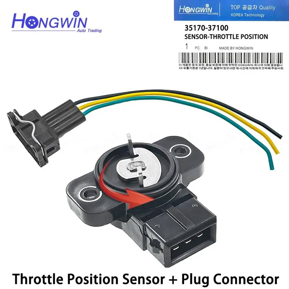 

35170-37100 Датчик положения дроссельной заслонки TPS вилка для Hyundai Tiburon Tucson Sonata Kia Sportage Optima Santa Fe TPS4120 3517037100