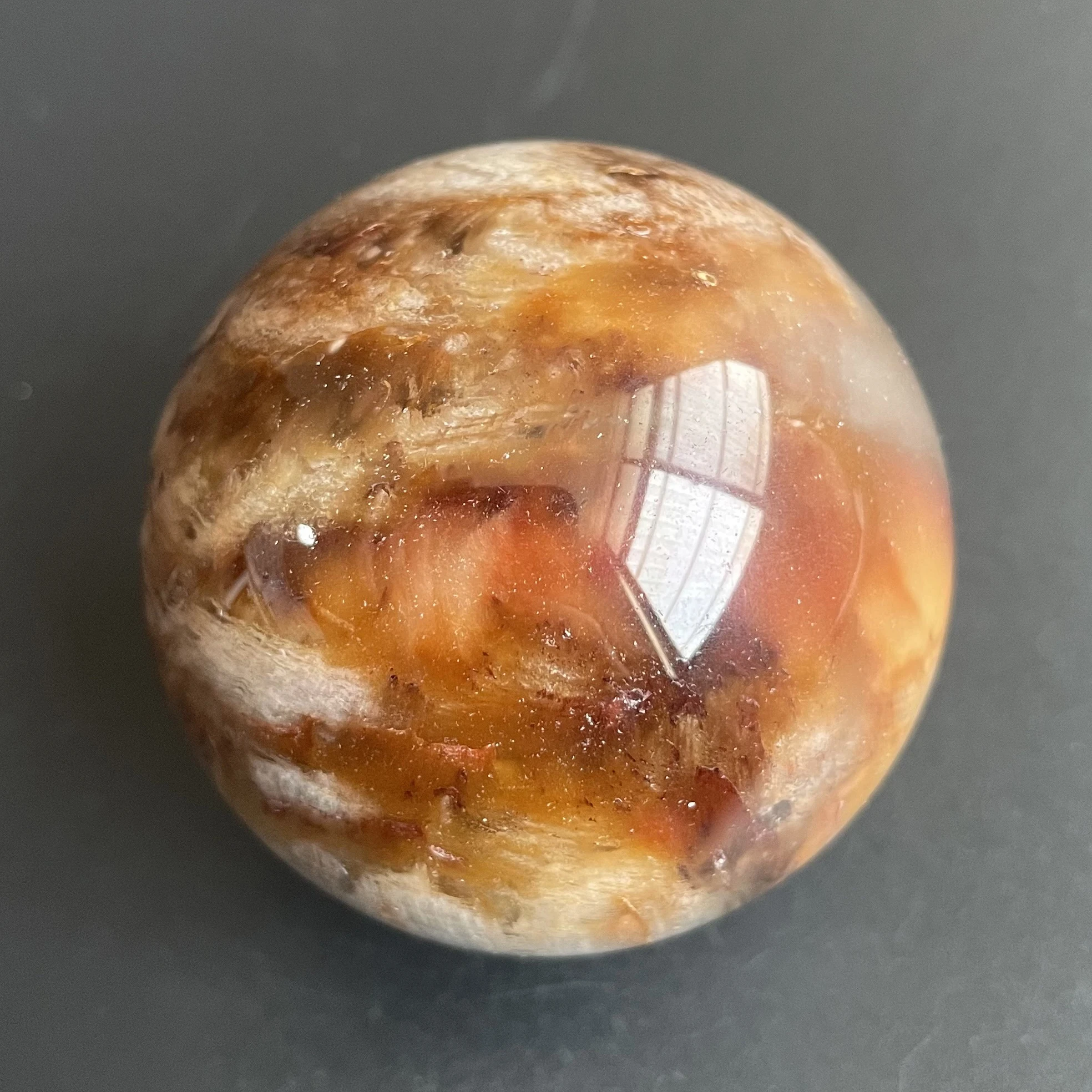 195 г натуральный камень кварц рутилированная сфера кроличья шерсть Радужный