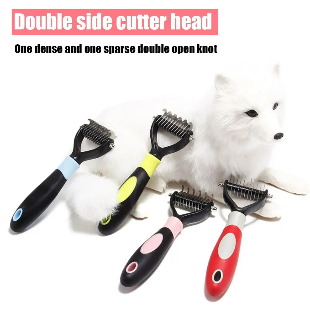 

High Quality Double Side Harrow Dematting Rake Tool Pet Shedding Trimmer Hair Removal Comb Dog Brush Tool