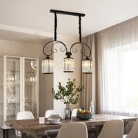 the nordic restaurant decore chandelier simple modern three head table lamp creative personality art black led pendant light