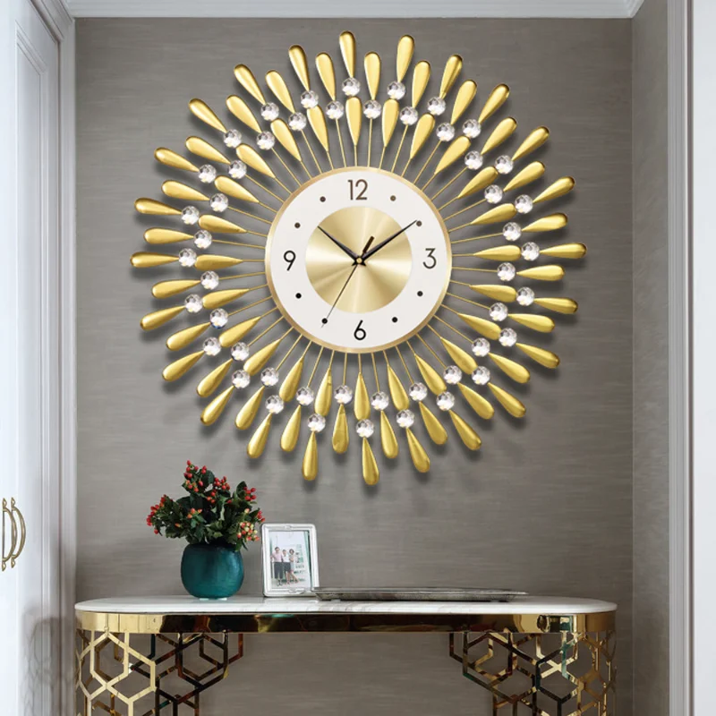 

Large Size Abstract Creative Metal Silent Living Room Home Wall Clock