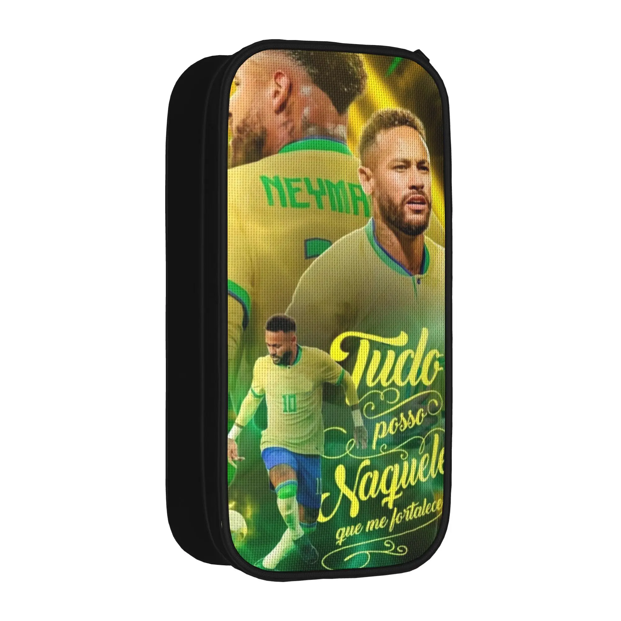 Фото Новый пенал для карандашей Neymar's Brazil Football с номером 10, вместительный, для студентов, офисный, подарочный №1