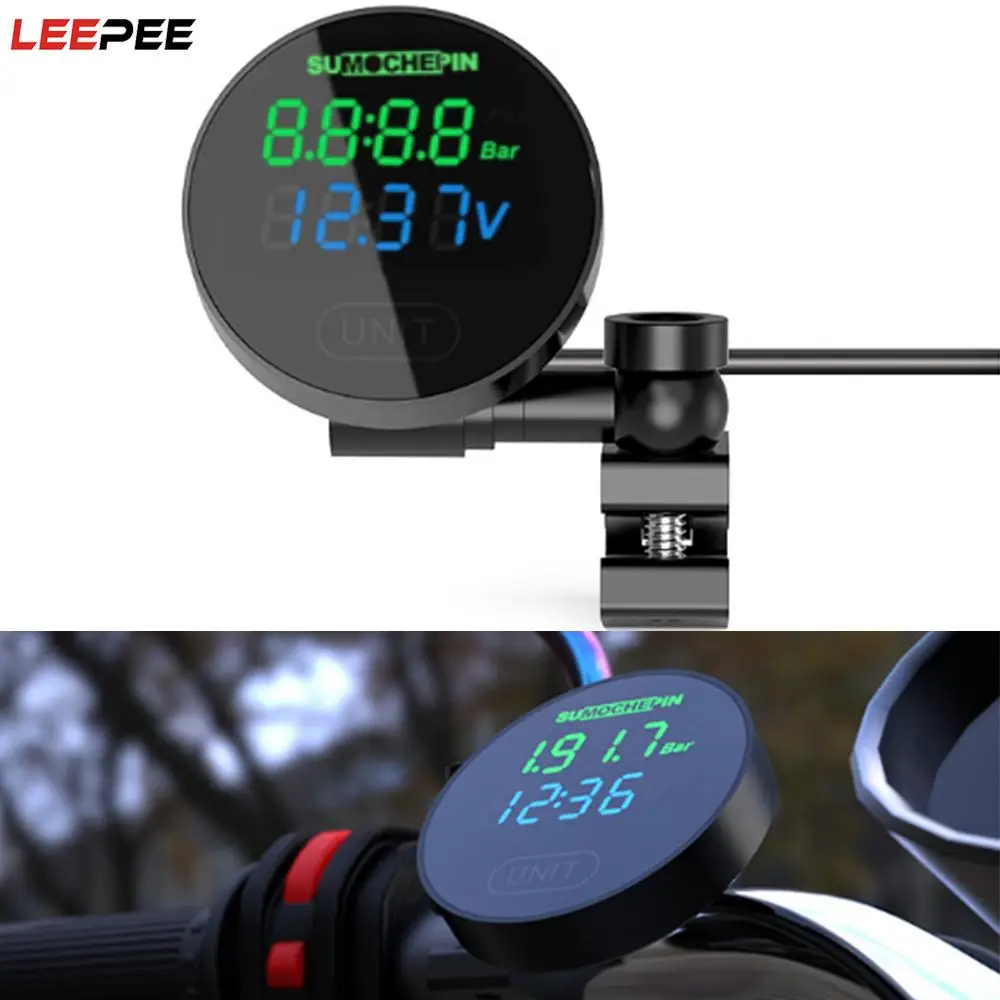 

Motorcycle TPMS Electric Detector LCD Digital Display Tire Pressure Monitor System With External Sensors Tire Pressure Gauge