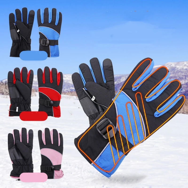 

Winter Cycling Skiing Electric Heating Gloves Unisex Full Finger Warm Gloves GTWS