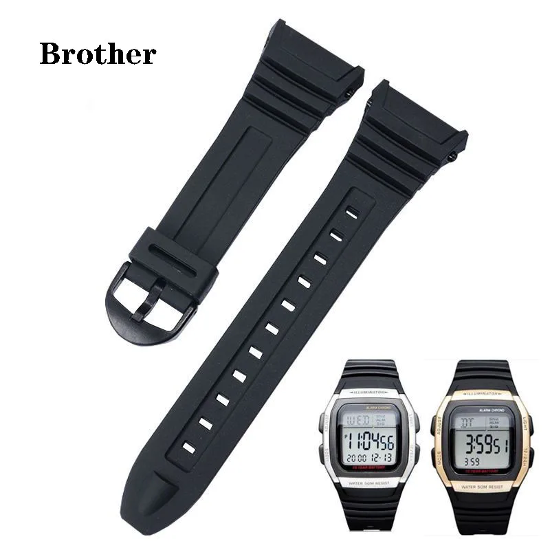 

Rubber Watch band For Casio W-96H 3239 outdoor sports waterproof Men's watch strap wristband plastics Or steel buckle Bracelet