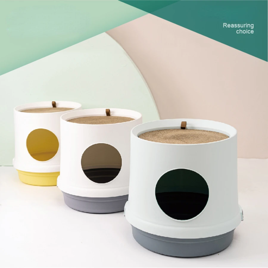 

Large cat Litter Box Enclosed One Hitter Enclosure Pee Shield No Smell pet Toilet Easy Cleaning Areneros Para Gato Cat Stuff