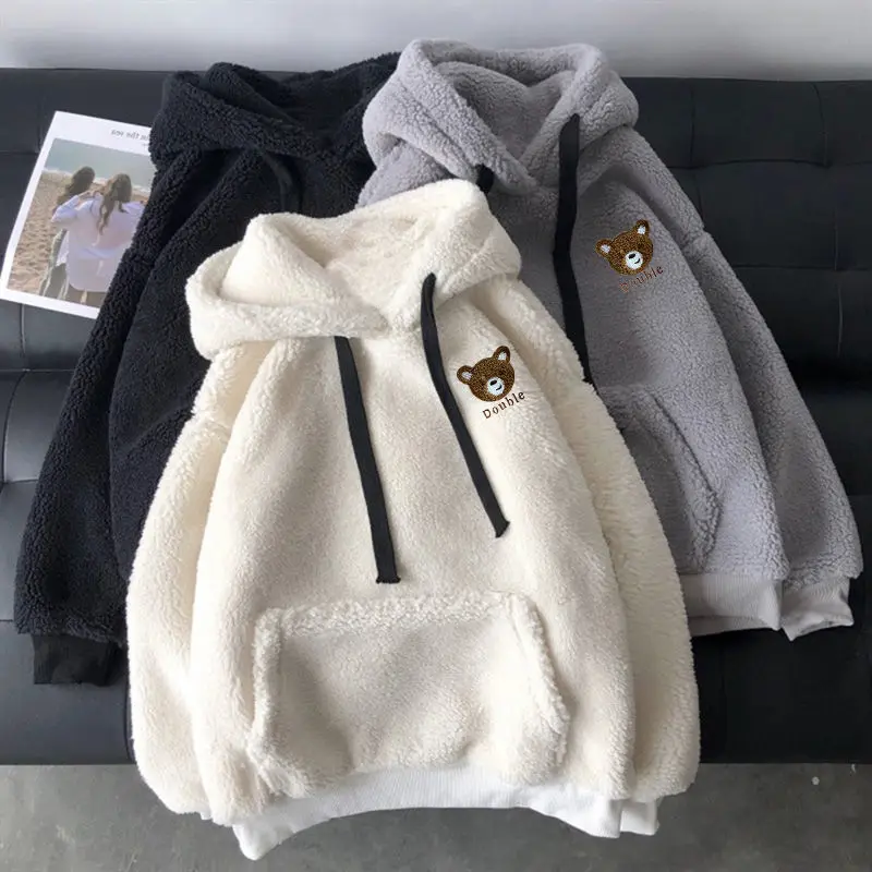 

ZITY Lamb Velvet Hoodies Sweatshirt Korean Version Women Loose Temperament Commuter Pullover Sweatshirt Bf Harajuku Top Women