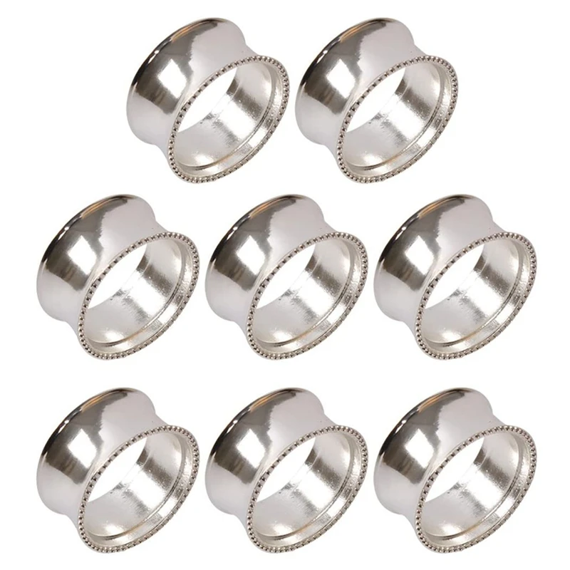

8 штук цинкового бриллиантового кольца для салфеток, изысканная пряжка для салфеток (серебристый)
