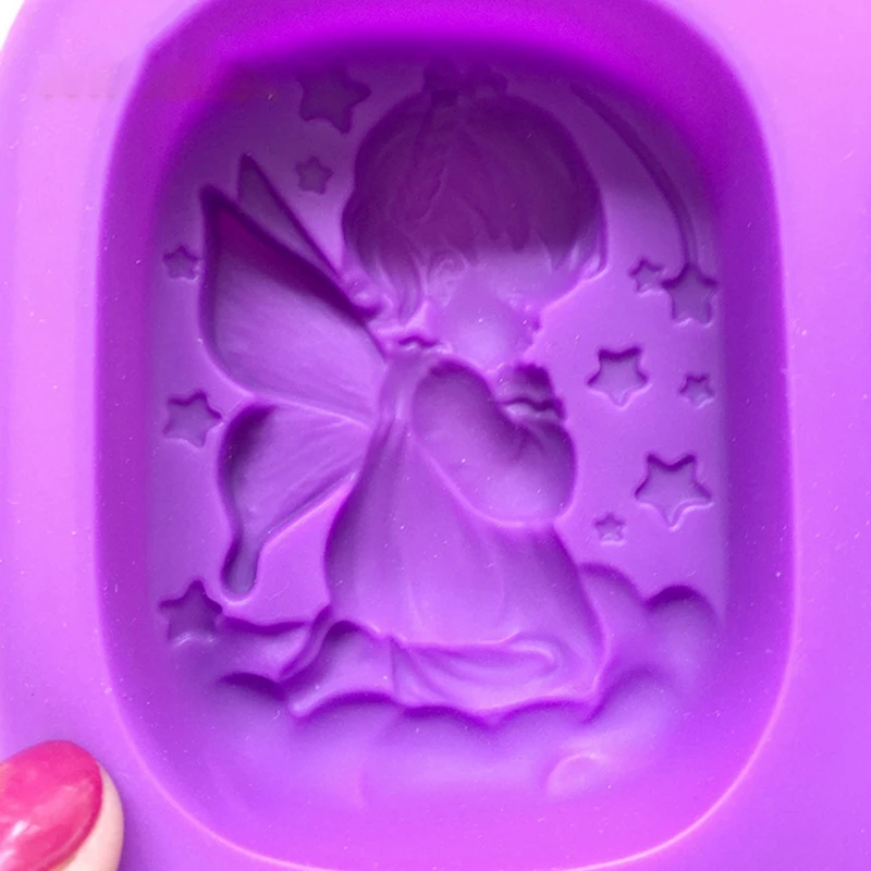 1 шт. форма для мыла 4 полости 3D в виде ангела товары изготовления сделай сам свечи
