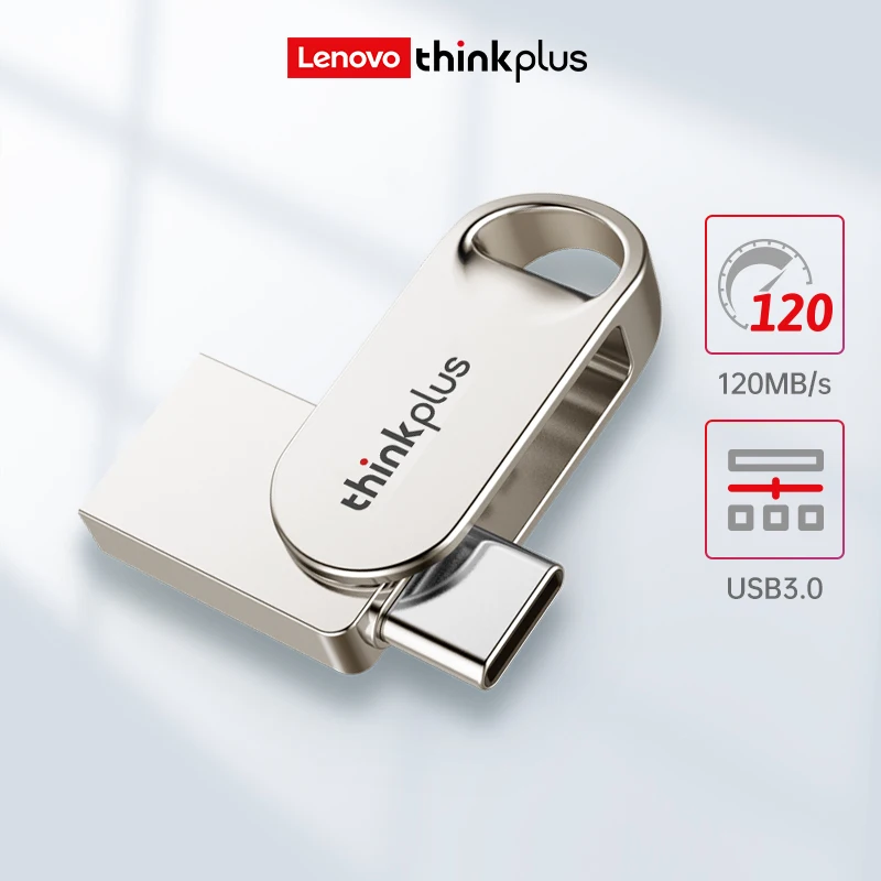 ThinkPlus Lenovo USB 3.2 Флэш-накопитель 2-в-1 Типа C И USB-разъем 32-128 ГБ Портативный Накопитель