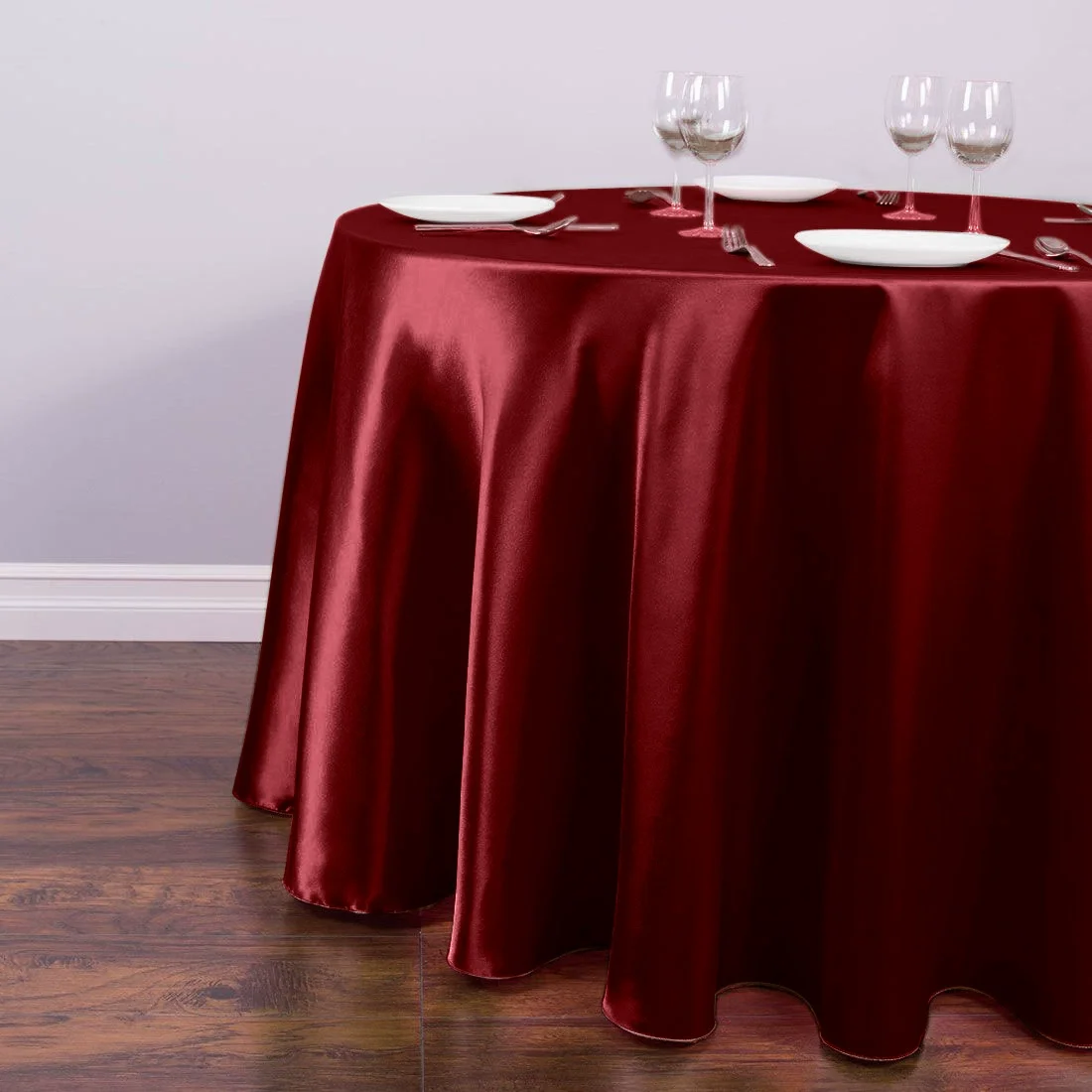 

Круглая скатерть, атласная скатерть, золотой полиэстер для свадьбы/банкета/ресторана - шелковистые атласные обеденные мягкие украшения стола