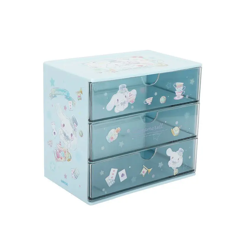 

Sanrio Kawaii Kuromi My Melody Nine-Box Storage Box Girl Heart Cute Cartoon Cinnamoroll Table Drawer Type Household Kid Gift