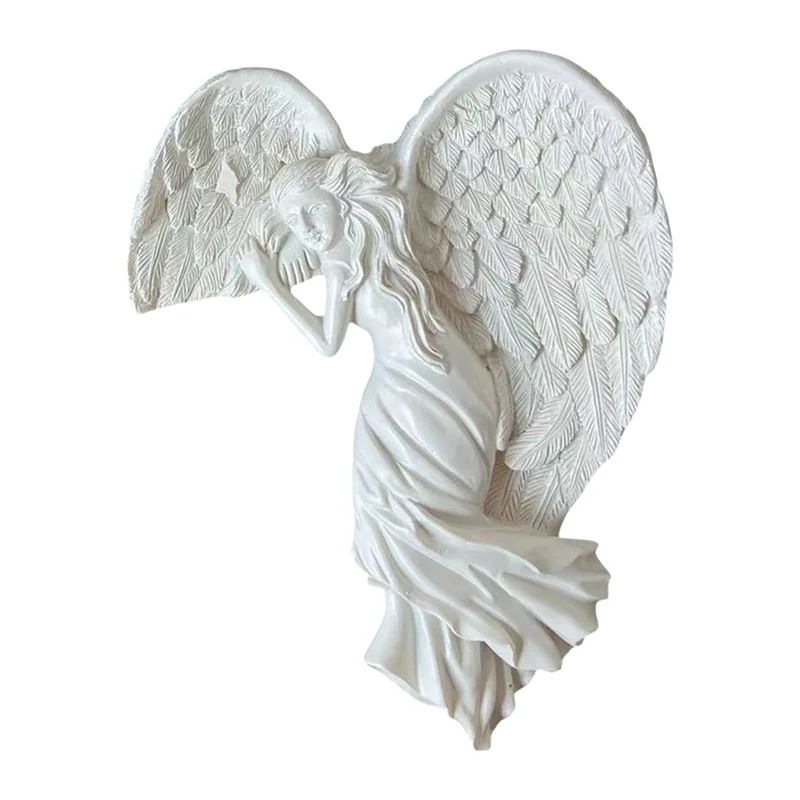 

Angel Door Frame Decor Statue Angel Wings Sculpture Angel In Your Corner Left or Right Resin Angel Figurine Wall Decor for Home