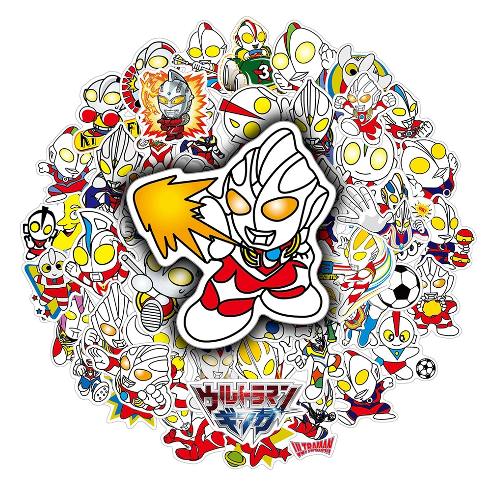 

10/30/50pcs Classic Anime Ultraman Stickers Cool Cartoon Toy Decal Laptop Skateboard Notebook Motorcycle Sticker for Kids Gift