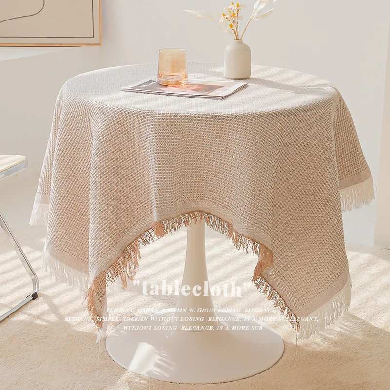 

French cotton white lace tablecloth Japanese restoring ancient ways round table cloth_AN1977