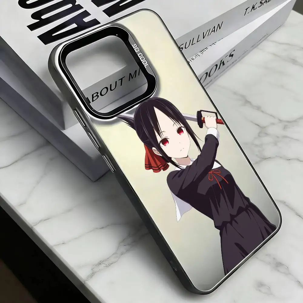 Фото Чехол для телефона Kaguya-sama Love is War-R для iPhone 17, 16, 15, 14, 13, 12, 11 Plus, Pro Max, XS, цветной серебристый чехол-фунда. №5
