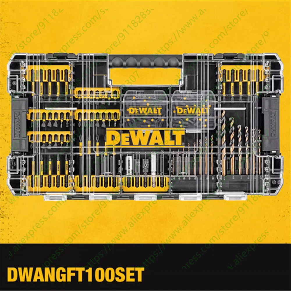 DEWALT FlexTorq Bit Set 100pc Woodworking Drill Bits Storage Set Dewalt Tool Accessories DWANGFT100SET