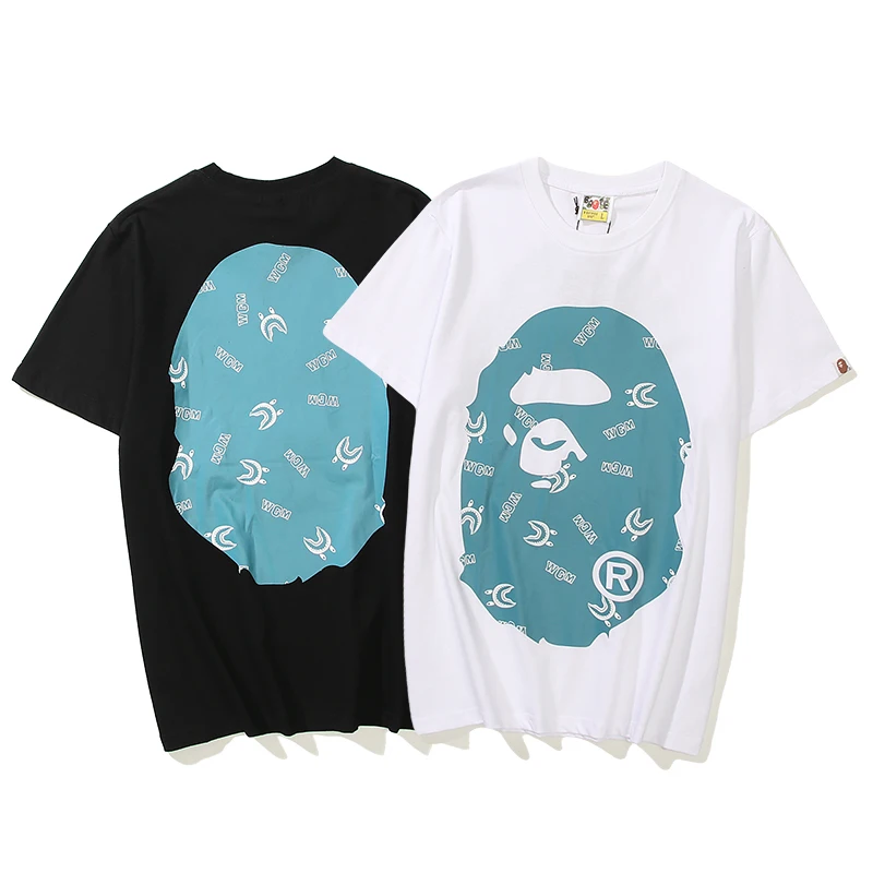 

Модная BAPE с коротким рукавом, купальник 2022, японская брендовая высококачественная повседневная хлопковая футболка с коротким рукавом в сти...