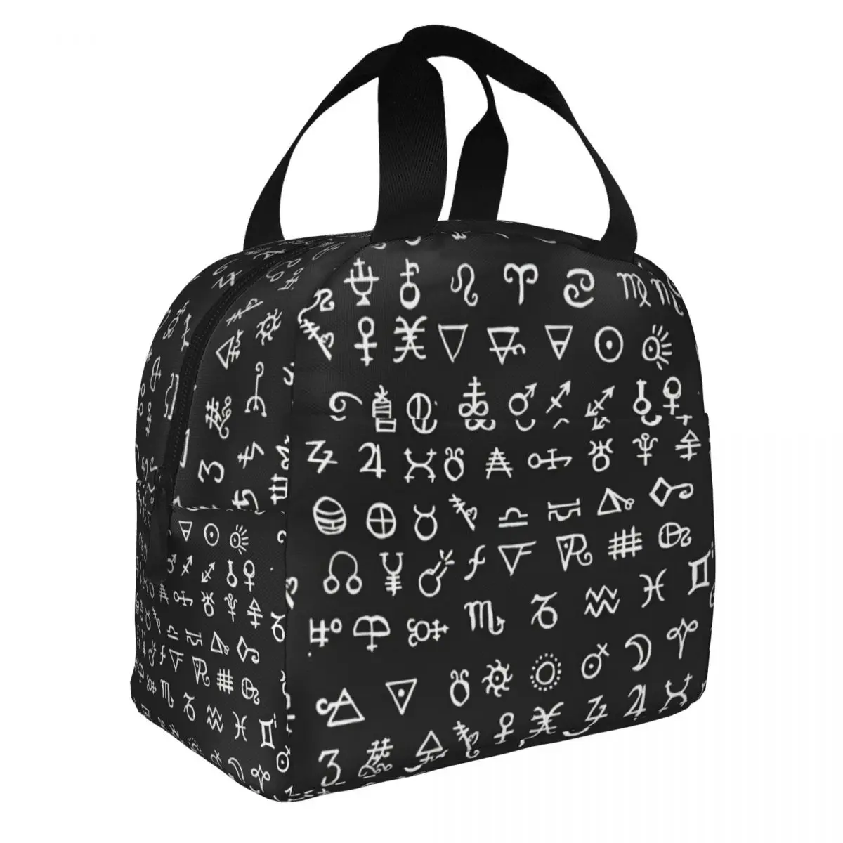 Alchemy Symbols Lunch Bento Bags Portable Aluminum Foil thickened Thermal Cloth Lunch Bag for Women Men Boy