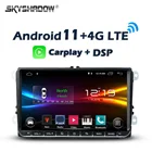 Автомобильный DVD-плеер Carplay, 8 ГБ + 128 Гб, Android 11,0, LTE, GPS, Wi-Fi, Bluetooth, радио для VW Golf, Polo, Jetta, Tiguan, Passat, skoda octavia