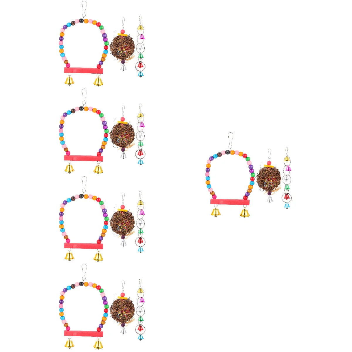 

5 Sets of Parrot Hanging Bird Biting Funny Parrot Chewing Bird