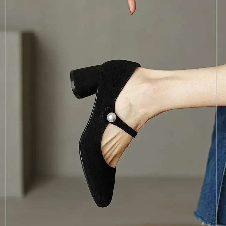 Женские туфли мэри джейн винтажные офисные классические черные туфли-лодочки с