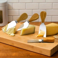 4pcsset cheese knife set wooden handle stainless steel cheese cutter set cooking slice kit set cheese cutter cooking tools set