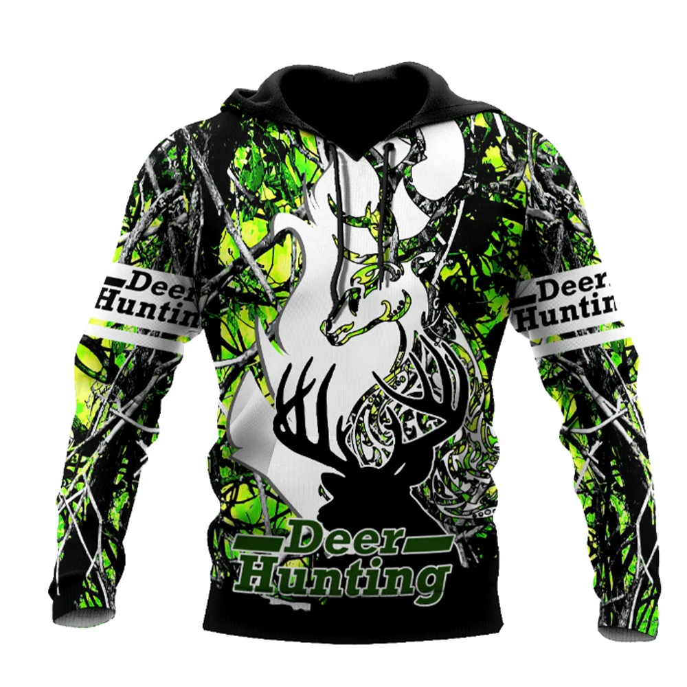 Мужская модная охотничья толстовка большая с 3D принтом животных оленей