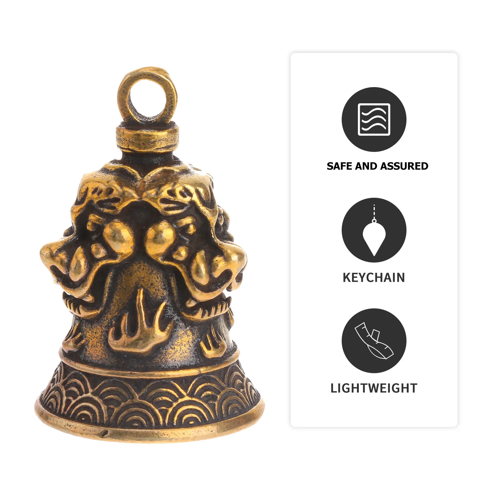 

Bell Keyring Decorative Bells Brass Metal Keychain Vintage Garden Retro Small Charms