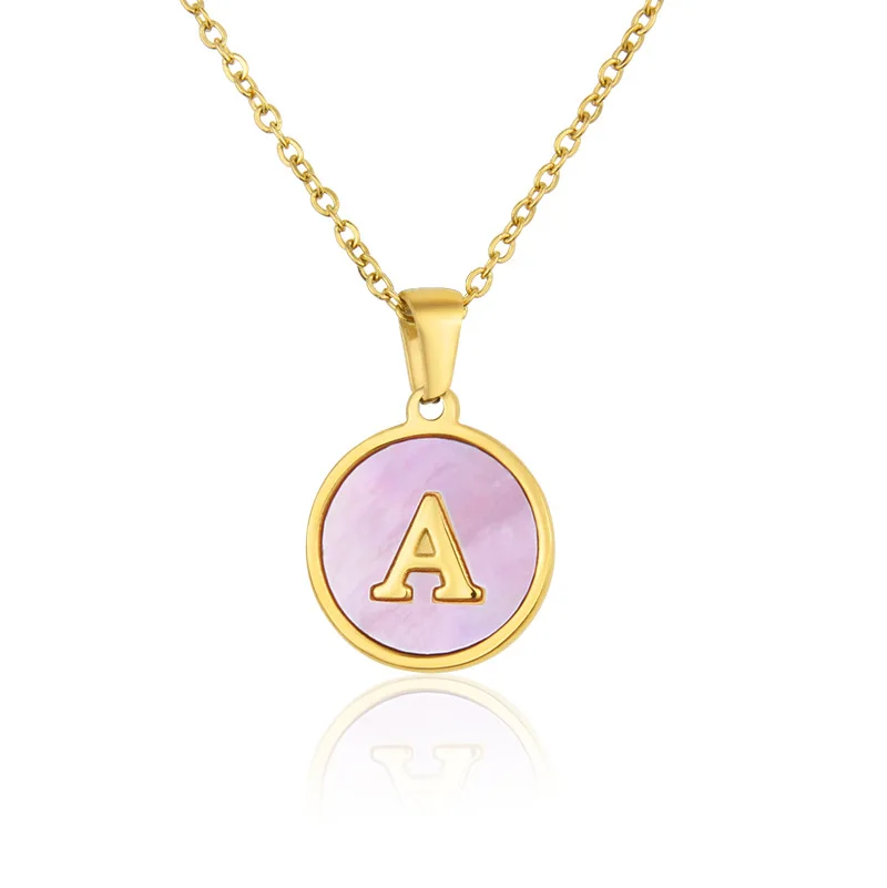 

TN4 hick Chain Letter Initial Necklace For Women Stainless Steel Gold A-Z Alphabet Choker Pendant Necklaces