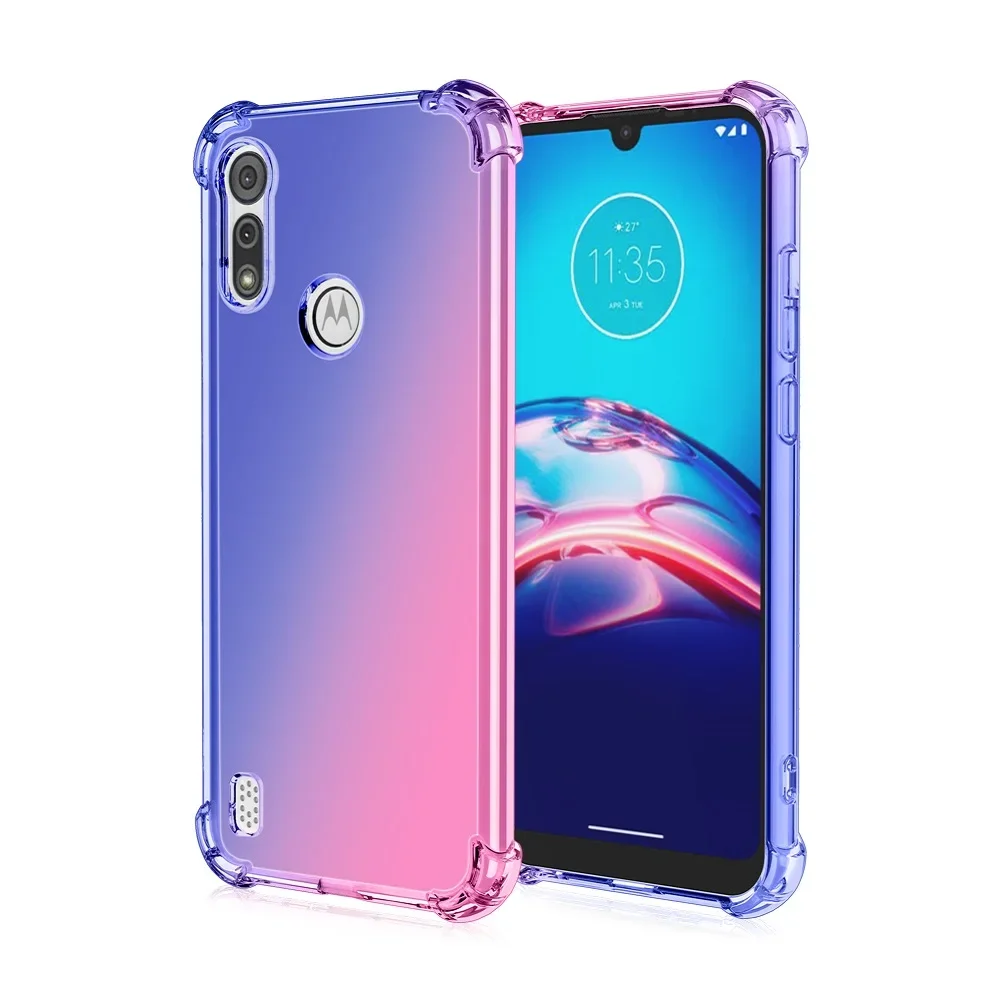 

Case for Moto E6s 2020 / E6 Play / E6 Plus / E6i Cute Gradient Phone Case Slim Anti Scratch Flexible TPU Cover Protective Case